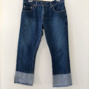 Levi’s Raw Hem Double Layer Wide Leg Jeans